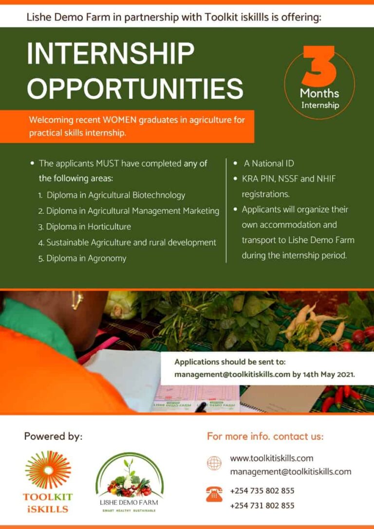 Internship Opportunity for Women in Agriculture (3-Months)